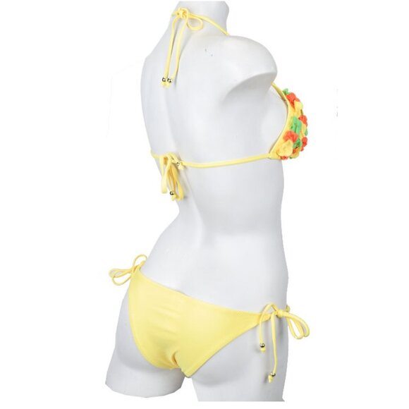 NEW Swimbay Rosette 2pc String Bikini Swimsuit Swimwear (Medium, Yellow) - Picture 5 of 5